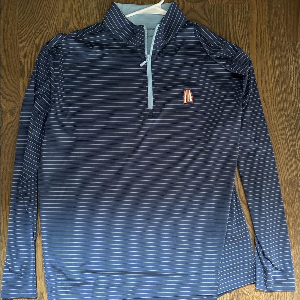 Navy Striped Quarter-Zip Pullover